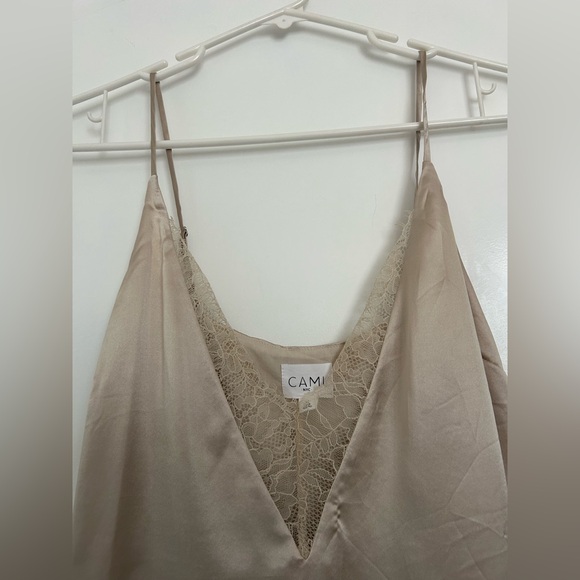 Cami NYC The Racer Lace Beige Lace 100% Silk Cami Top size medium 90s preppy - Picture 9 of 16